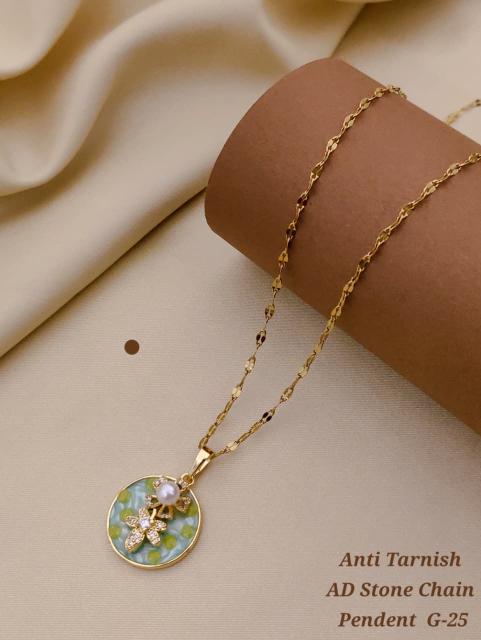 Anti tranish ad Stone chain pendent G 25 Artificial bridal jewellery wholesale in Pune